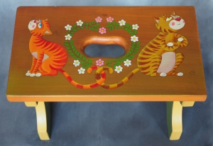 Mačka a kocúr so srdiečkom - akryl /šamlÍk/