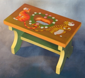 Mačka a kocúr so srdiečkom - akryl /šamlÍk/