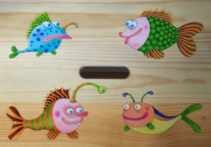 Štyri ryby - akryl /šamlÍk/