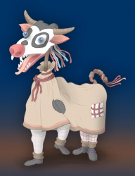 Fašiangová krava - ilustrácia