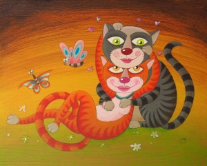 Mačky hračky 2 - akryl /stolička/