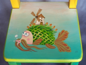 Ryba - akryl /stolička/